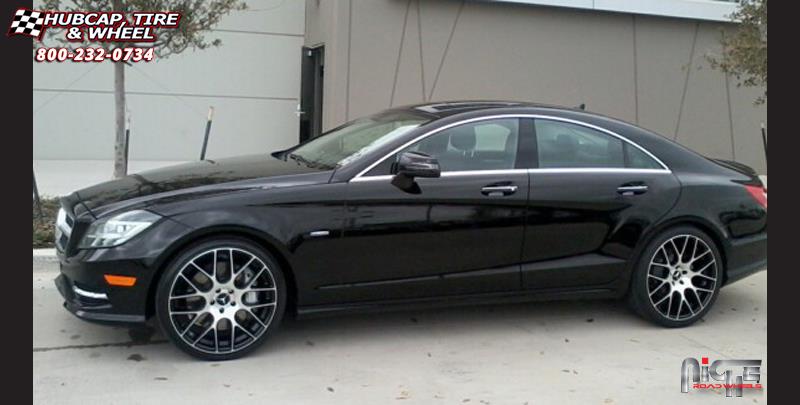 vehicle gallery/mercedes benz cls550 niche circuit m108 20x85  Black & Machined wheels and rims